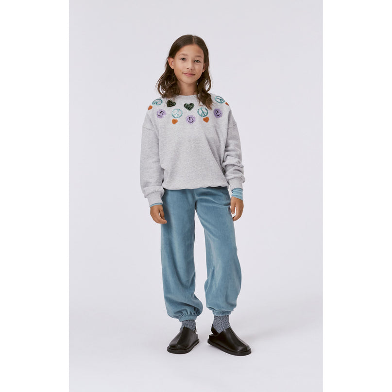 molo-Gray Maxi Sweatshirt-2w23j210-3300