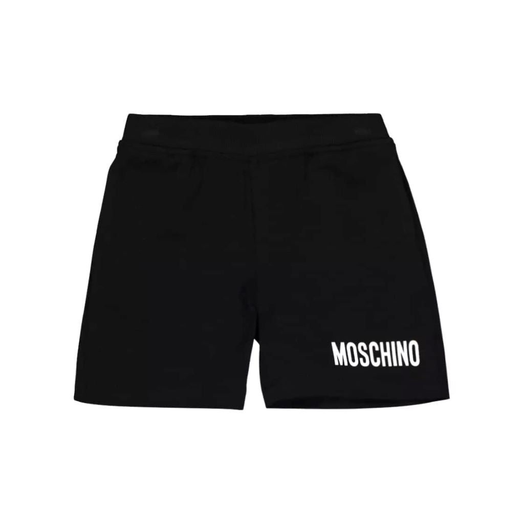 moschino-Black Logo Shorts-hoq002-lba10-60100