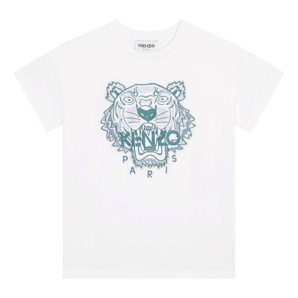 kenzo-White Logo T-Shirt-k25728-103