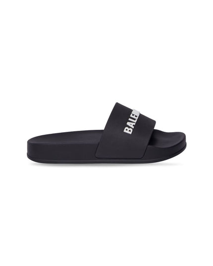 balenciaga-Pool Logo Rubber Slides-693777w1s801006