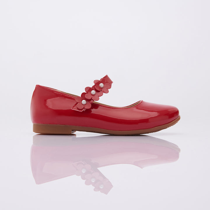 Glossy Red Flower Flats