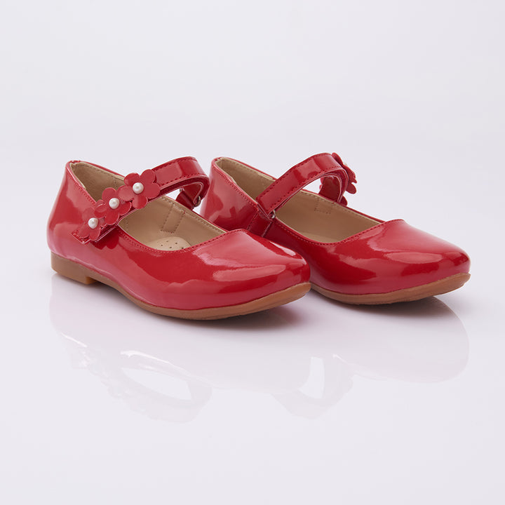 Glossy Red Flower Flats