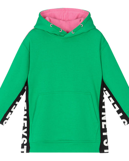 Green Logo Tape Hoodie Dress