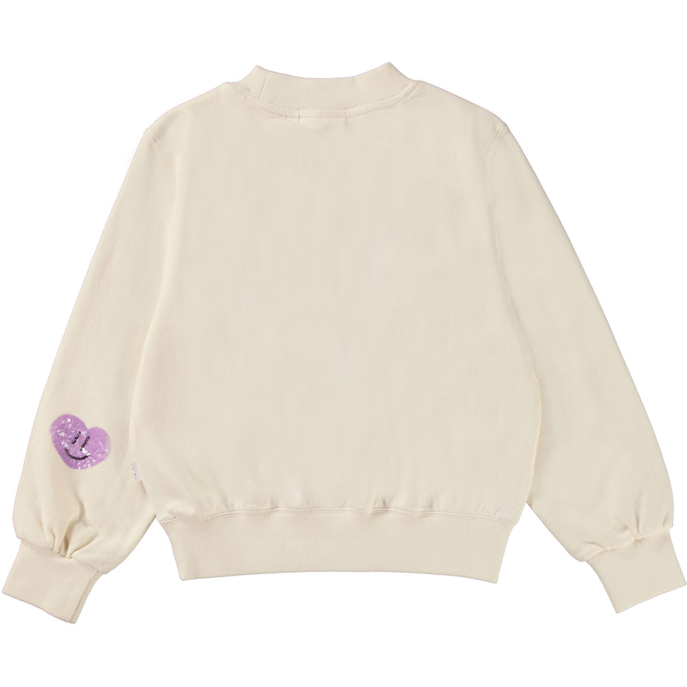 molo-Ivory Cotton Heart Sweatshirt-2w23j206-3282