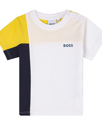 boss-White, Yellow & Navy T-Shirt-j05919-10b