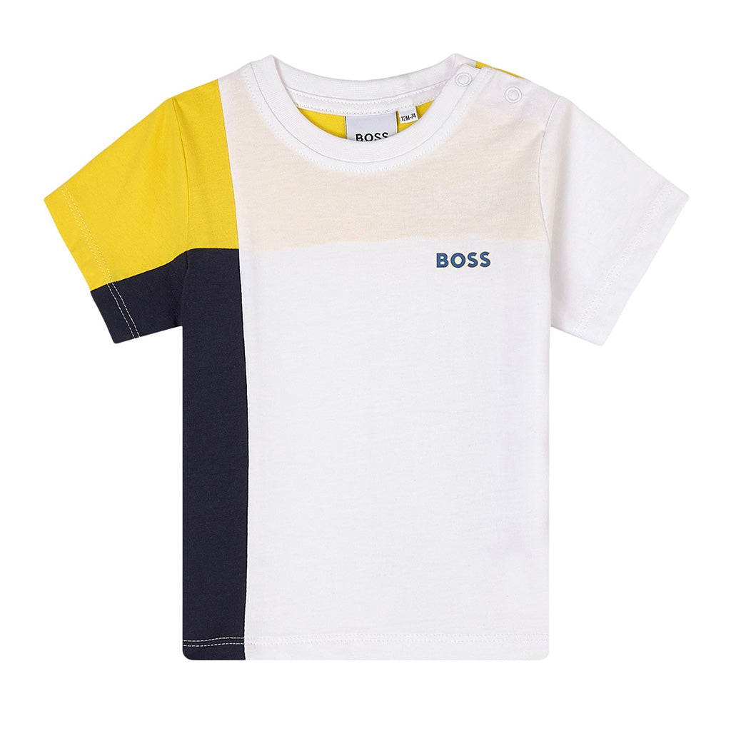 boss-White, Yellow & Navy T-Shirt-j05919-10b