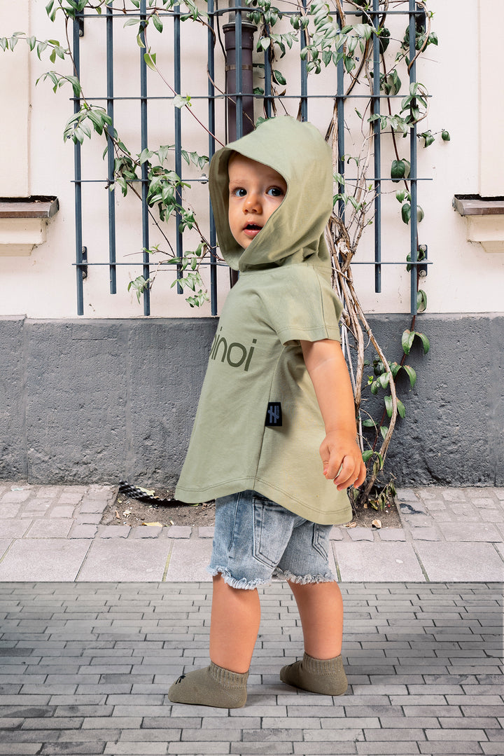 Beige Logo Hooded Outfit