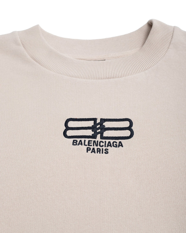 balenciaga-Beige Logo Sweatshirt-682018-tmvk8-9364