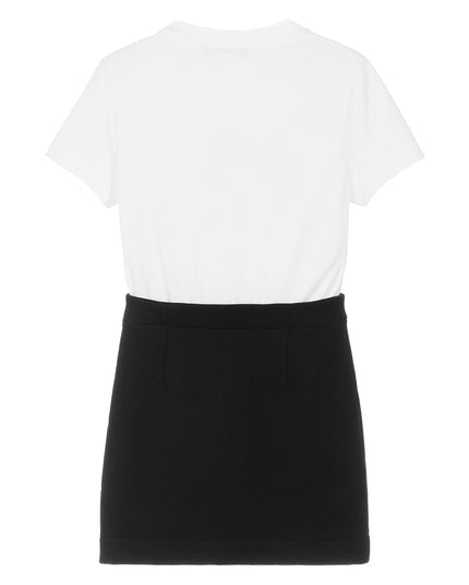 balmain-Black & White Logo Print Dress-6r1b01-z0738-100ne
