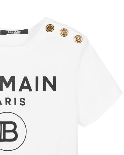 balmain-Black & White Logo Print Dress-6r1b01-z0738-100ne