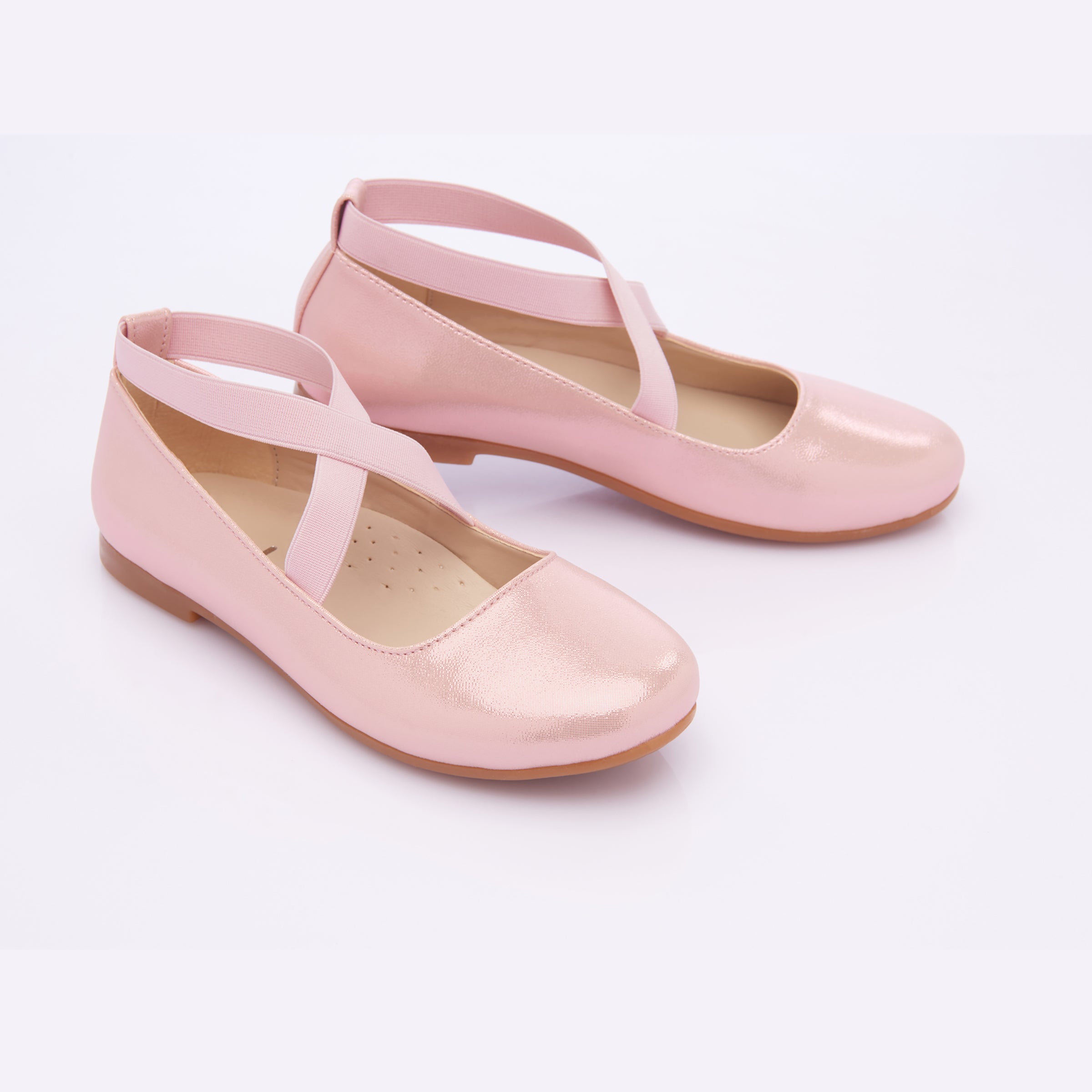 Pink Satin Ballerina Flats