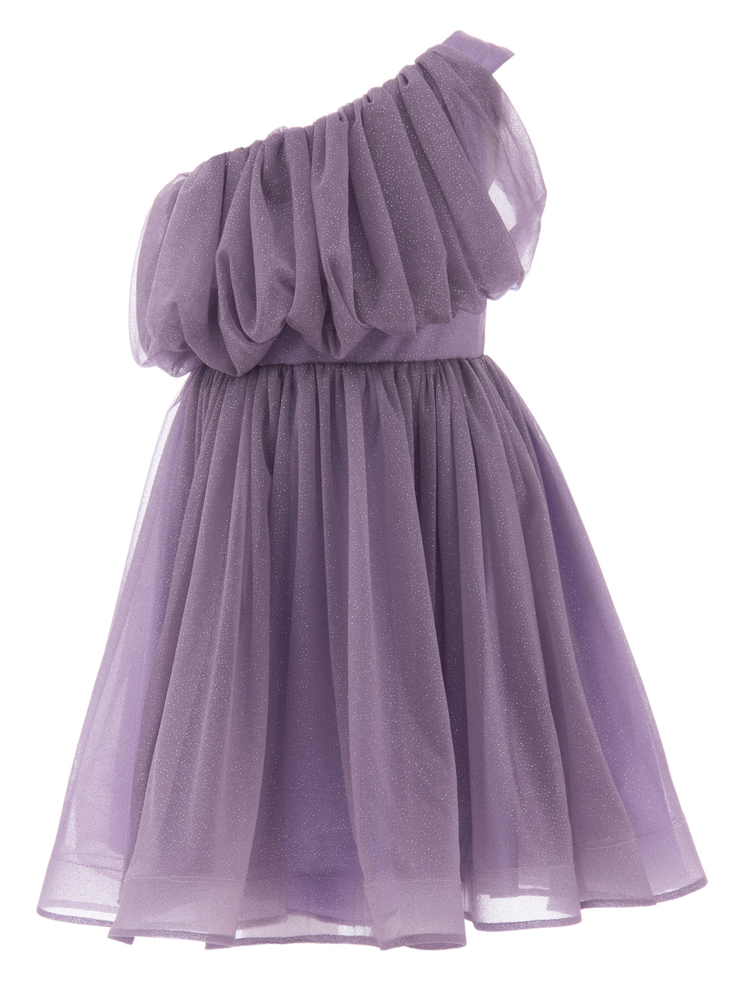 Purple Izorah Off Shoulder Glitter Dress