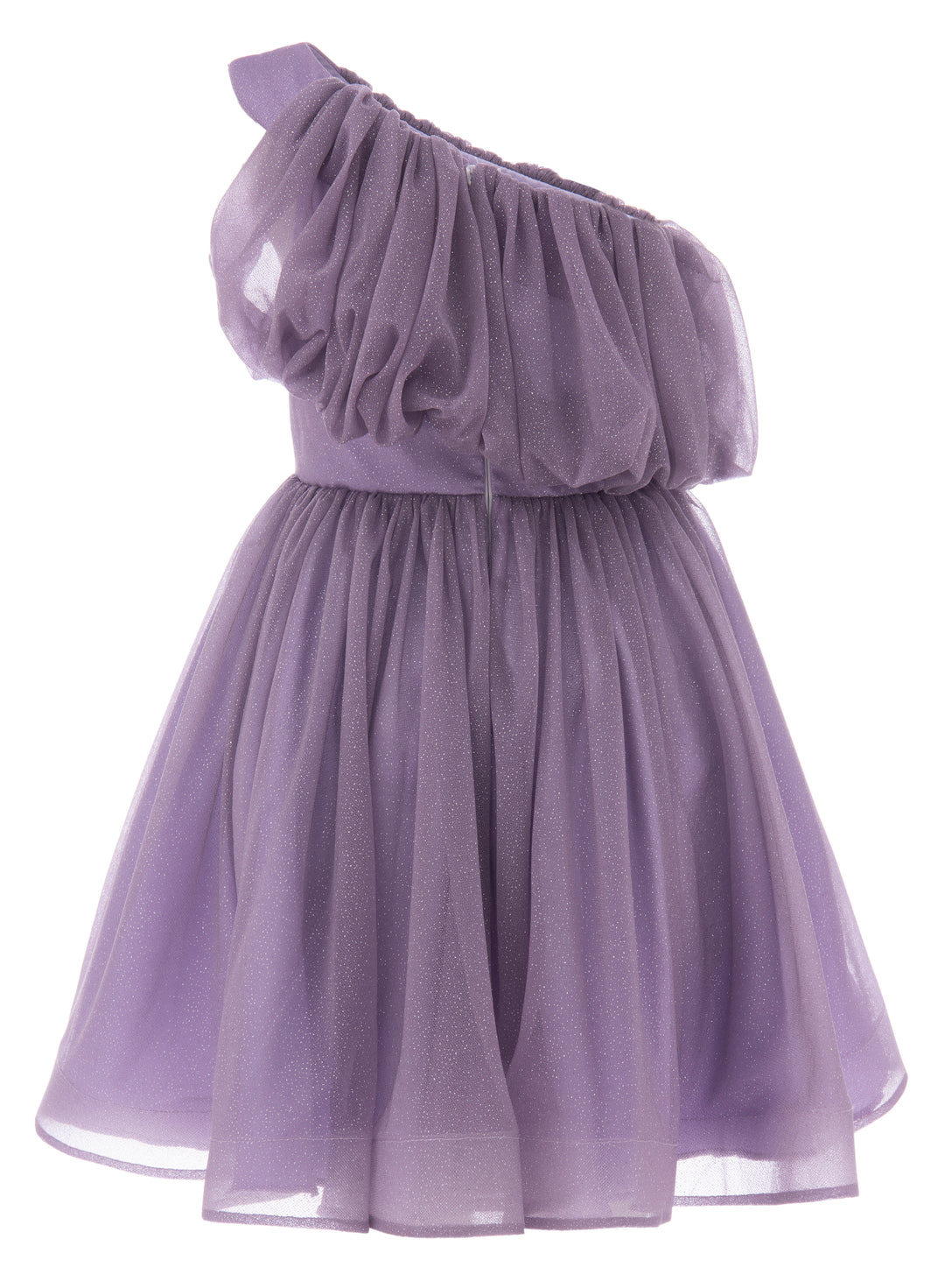Purple Izorah Off Shoulder Glitter Dress