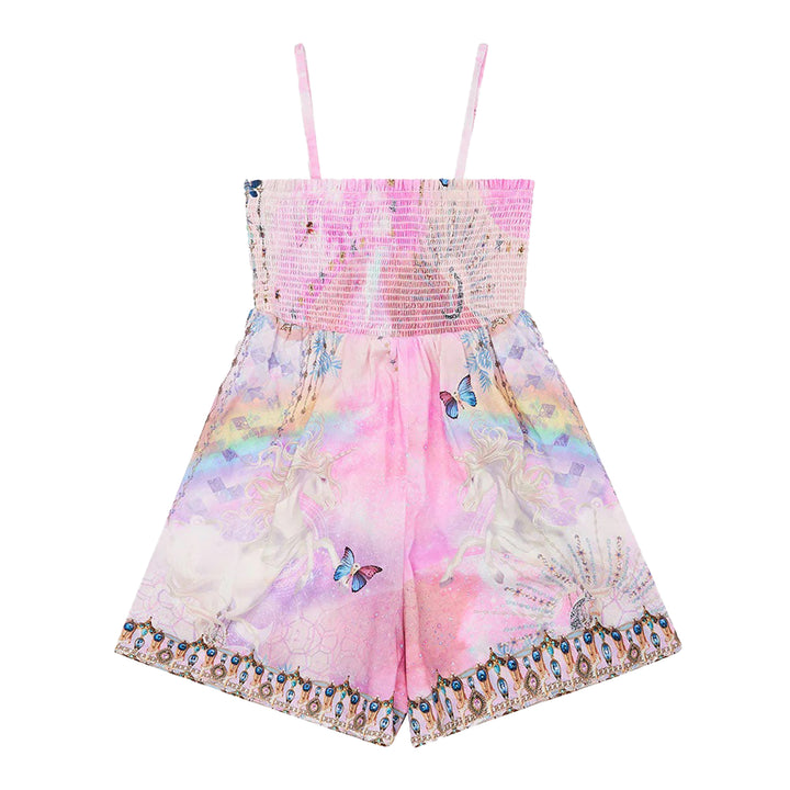 camilla-Pink Playsuit With Shirring-00023112
