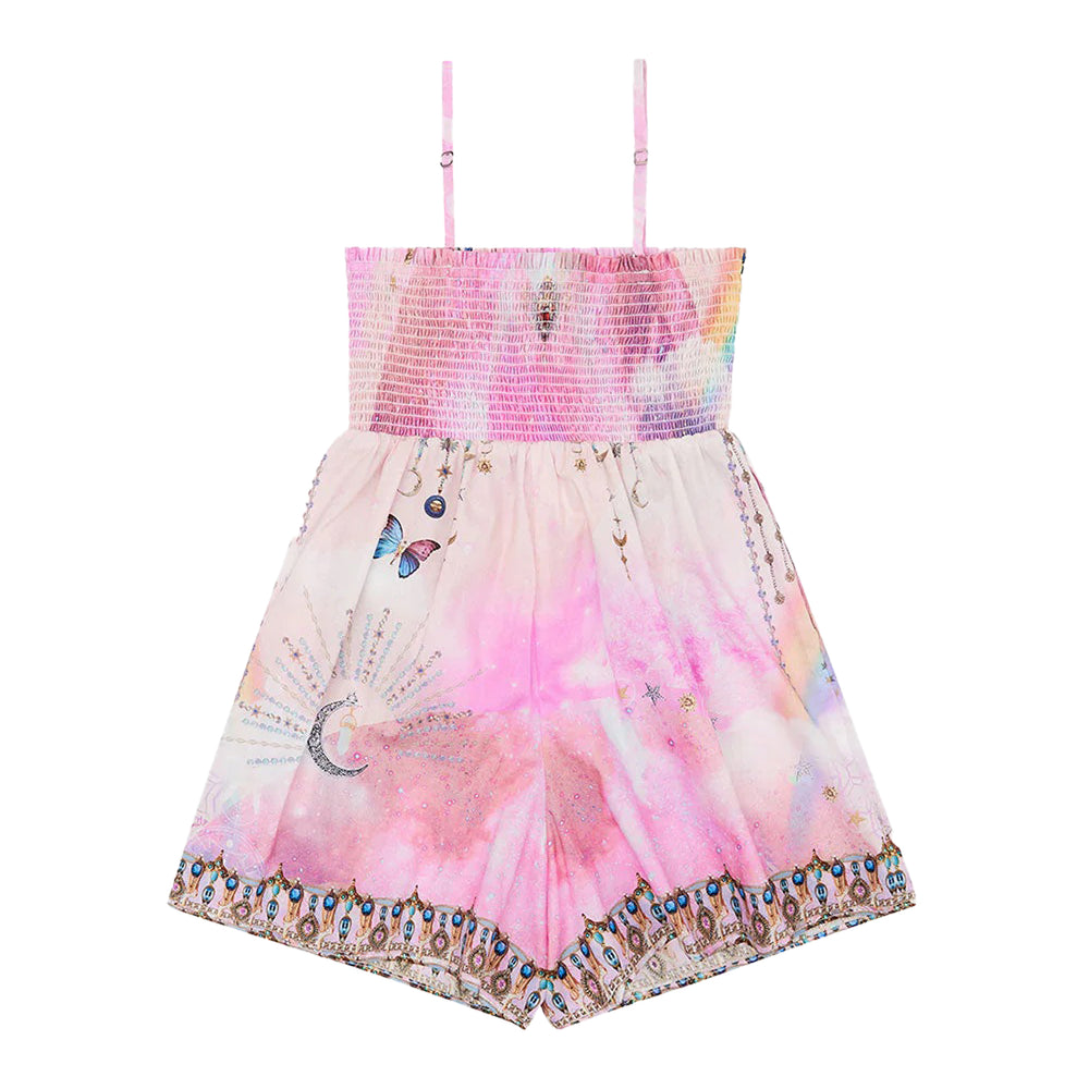 camilla-Pink Playsuit With Shirring-00023112