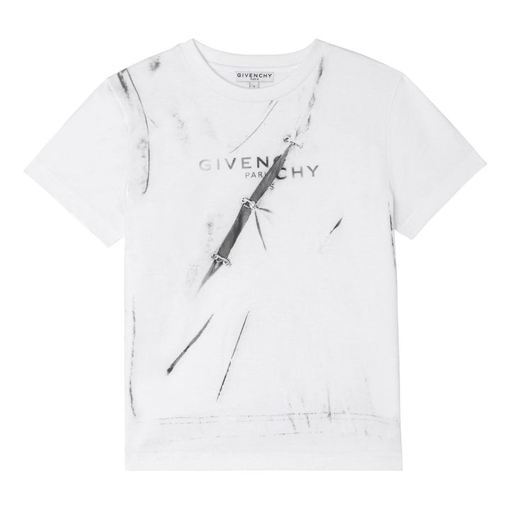 givenchy-White Logo & Cracks T-Shirt-h25301-10b