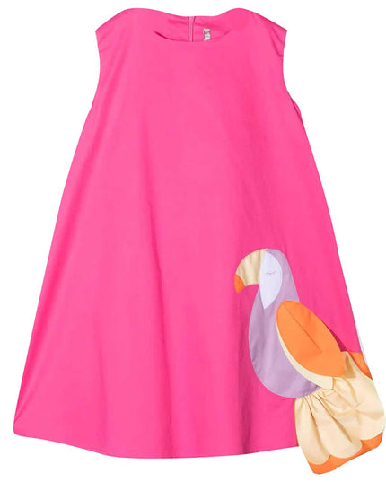 kids-atelier-kid-girl-il-gufo-bright-pink-toucan-dress-p21va274c0046-3562-pink-hibiscus-lilac