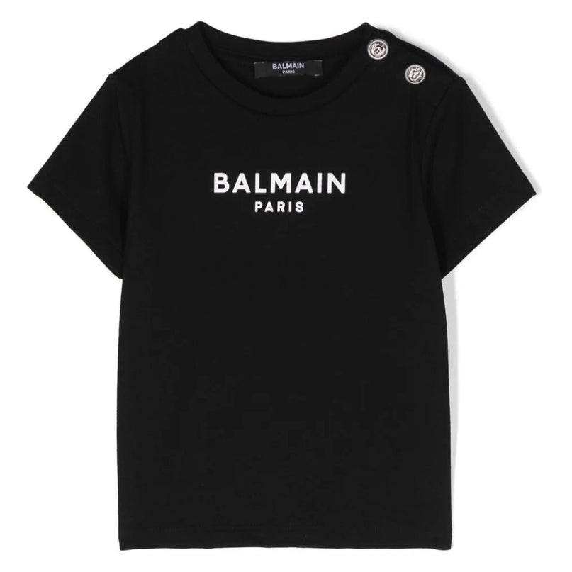 balmain-Black Logo T-Shirt-bu8501-z1751-930bc