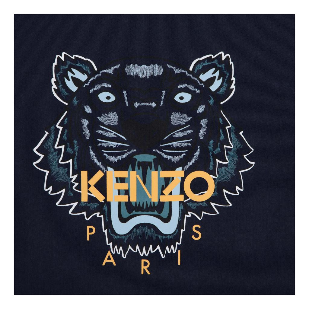 kenzo-Navy Logo T-Shirt-k25727-85t