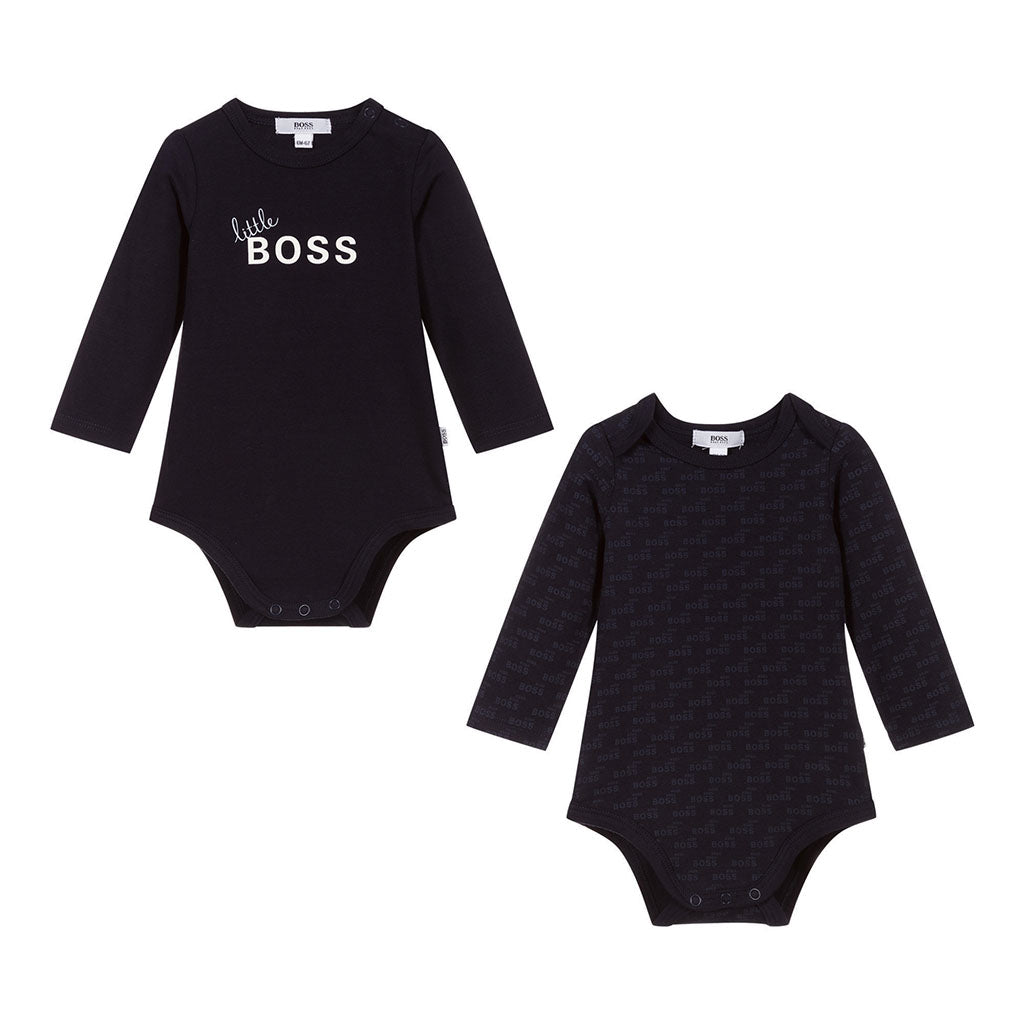 boss-Navy Newborn Bodysuits-j98327-849