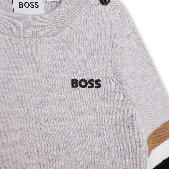 boss-j05a40-a32-Gray Logo Sweatshirt