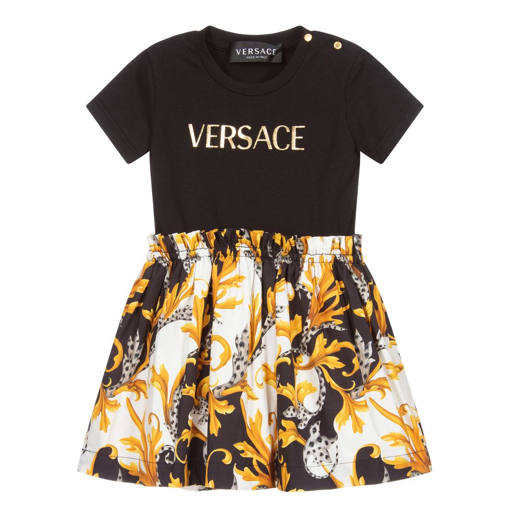 versace-Black & Gold Cotton Dress-ya000171-ya00019-a7902