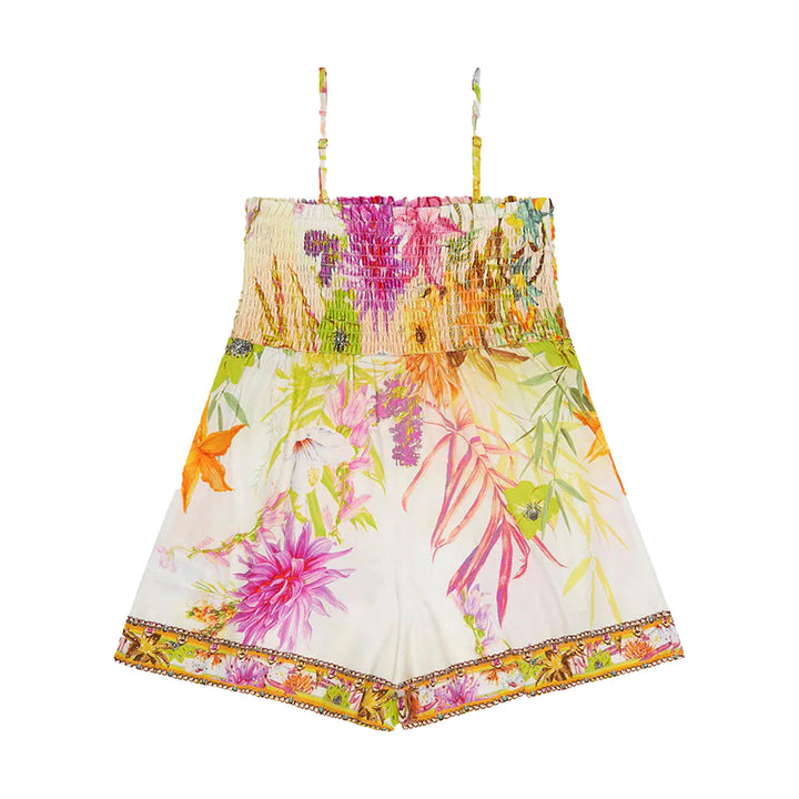 Multicolor Playsuit With Shirring