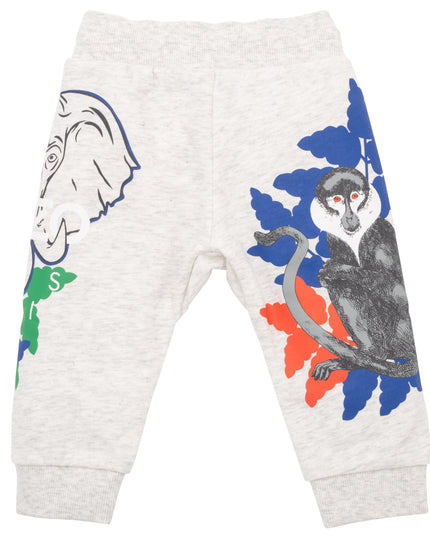 kenzo-Gray Elephant Logo Joggers-k04191-a11
