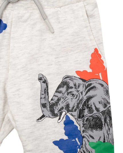 kenzo-Gray Elephant Logo Joggers-k04191-a11