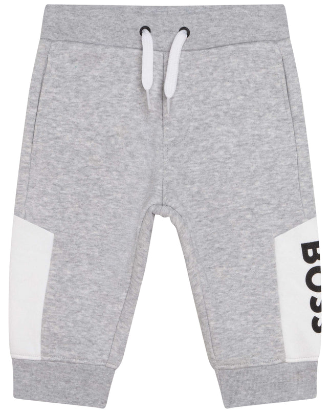 boss-Gray Logo Joggers-j04445-a32
