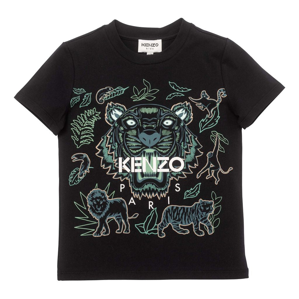 kenzo-Black Tiger T-Shirt-k25171-09p