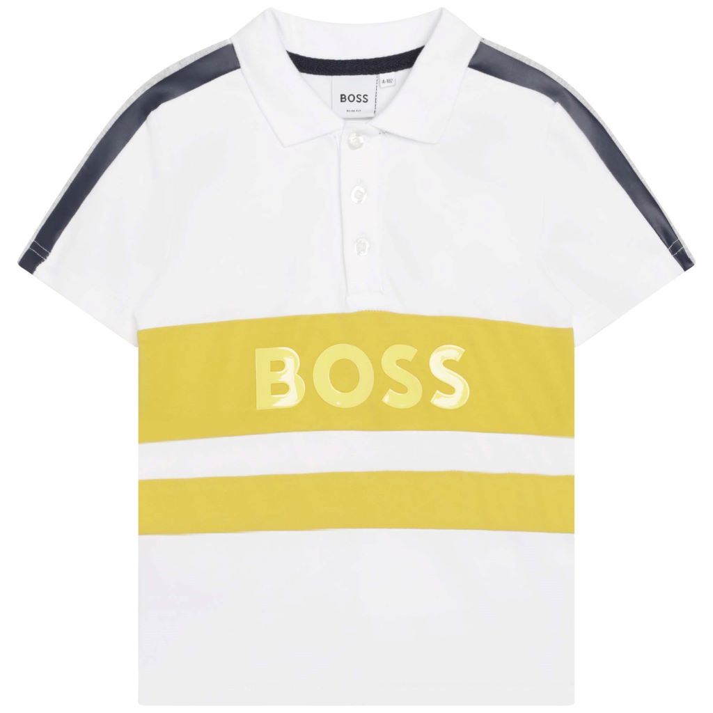 boss-White Logo Polo-j25m28-10b