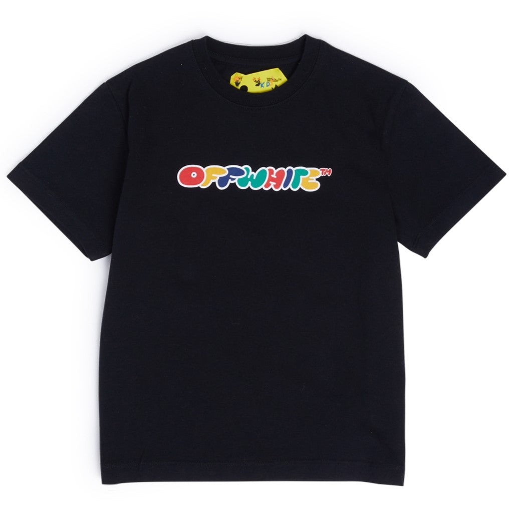 off-white-obaa002f23jer0121084-Black Multicolor Logo Print T-Shirt