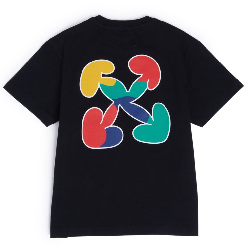 off-white-obaa002f23jer0121084-Black Multicolor Logo Print T-Shirt