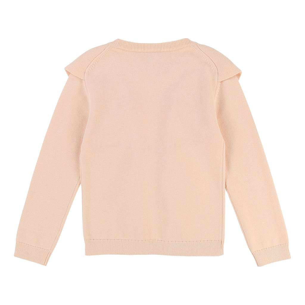 Chloe Pink Cotton Knitted Sweater-Default-Chloe-kids atelier