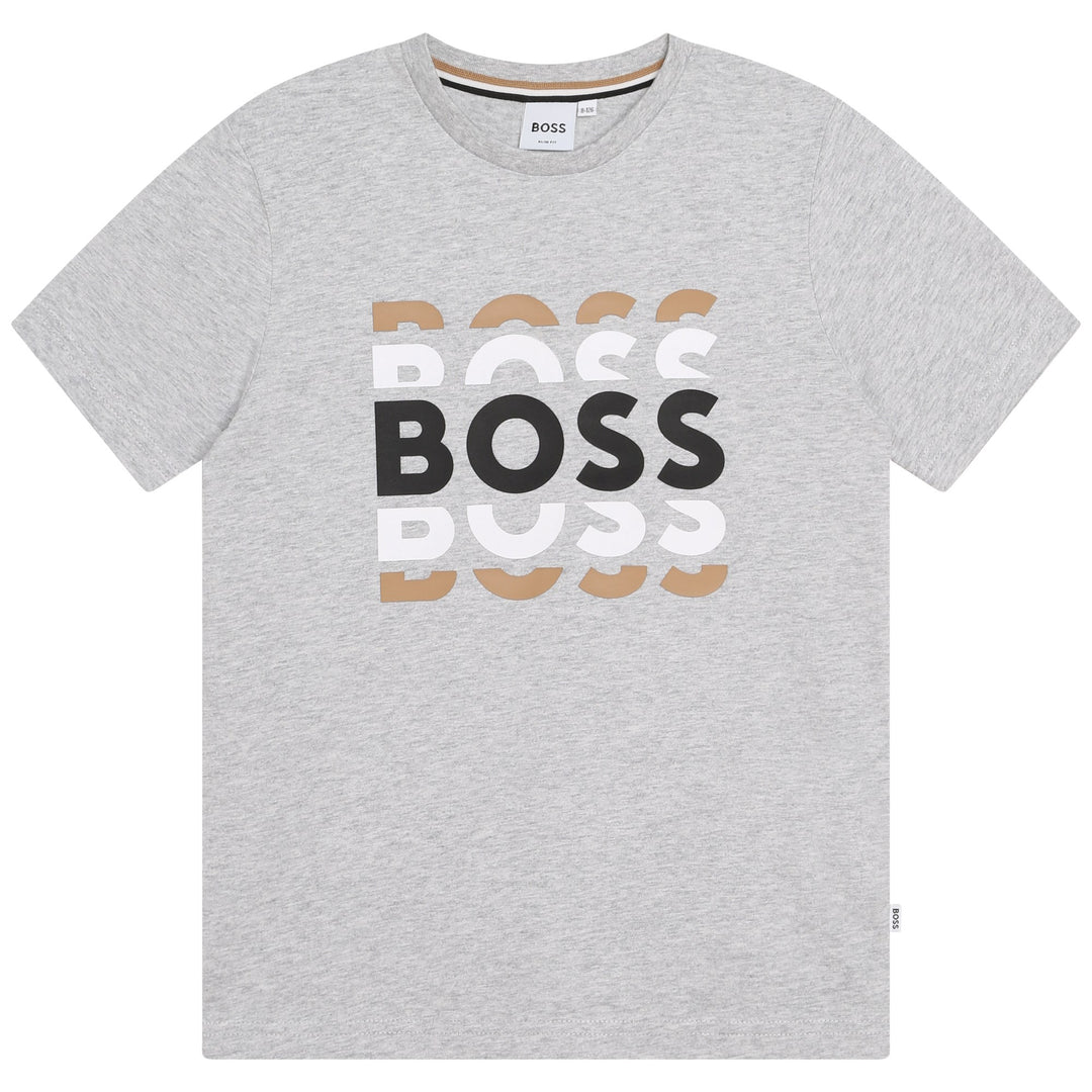 boss-j25o72-a32-Gray Logo T-Shirt