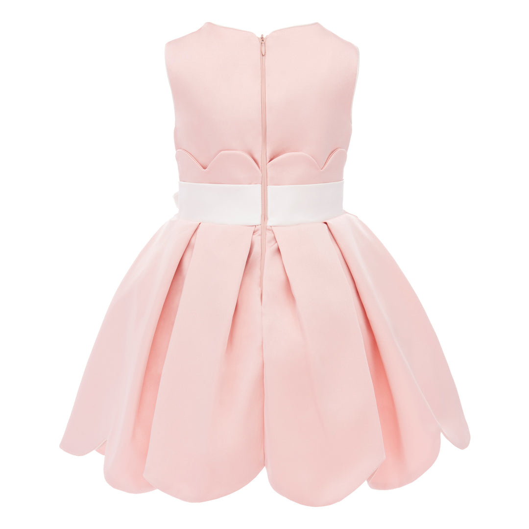 Pink Palomino Scallop Hem Dress & Cardigan