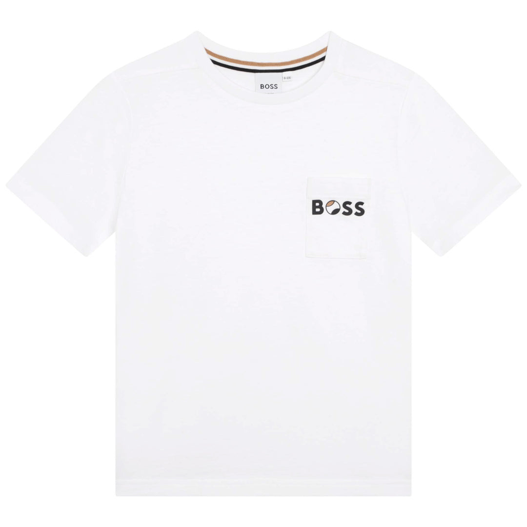 boss-j25o17-10p-White Logo T-Shirt