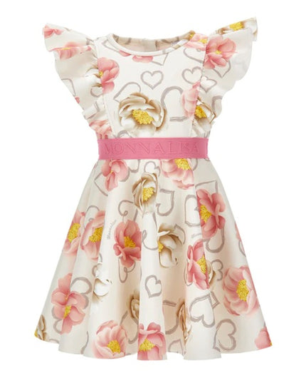 monnalisa-White Floral Print Dress-11b901-2652-0002