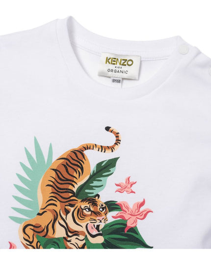 kenzo-White Tiger Print T-Shirt-k05042-103