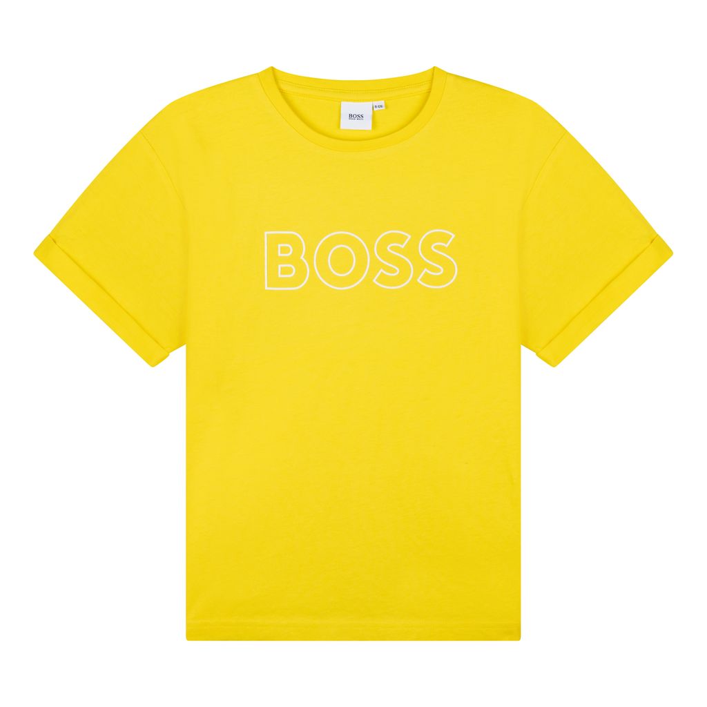 boss-Yellow Logo T-Shirt-j25n82-535