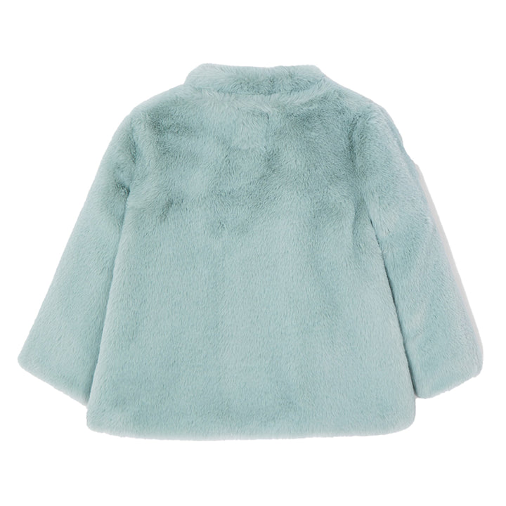 Green Mint Faux Fur Bow Coat