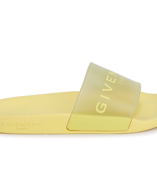 givenchy-h19071-571-kg-Yellow Logo Rubber Slides