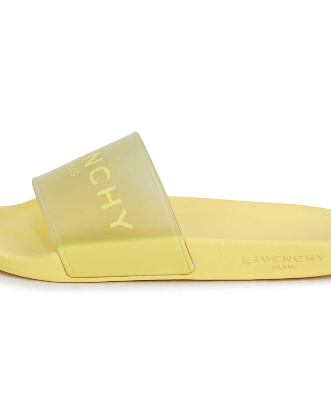 givenchy-h19071-571-kg-Yellow Logo Rubber Slides