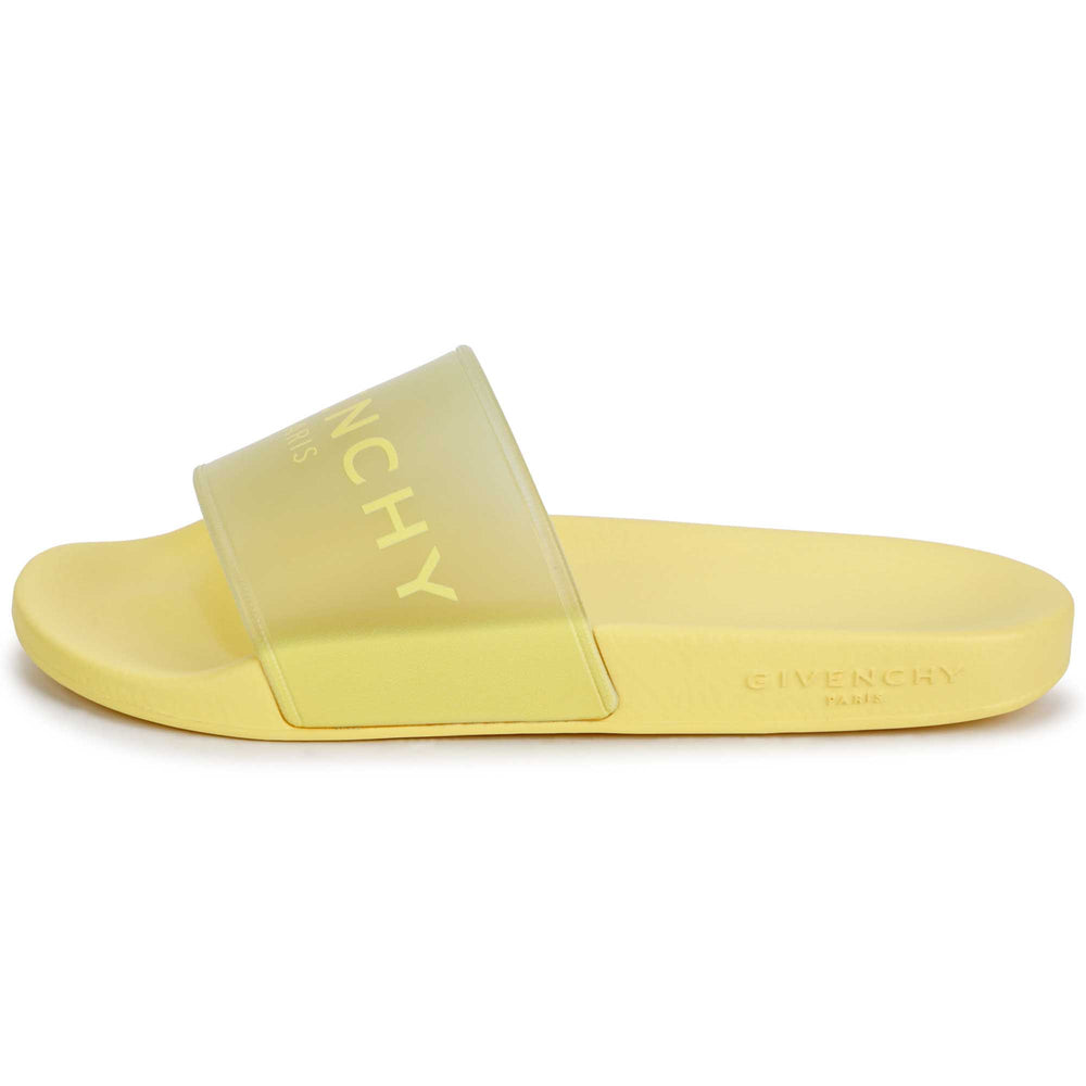 givenchy-h19071-571-kg-Yellow Logo Rubber Slides