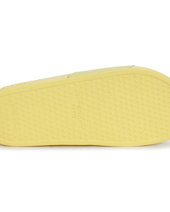 givenchy-h19071-571-kg-Yellow Logo Rubber Slides