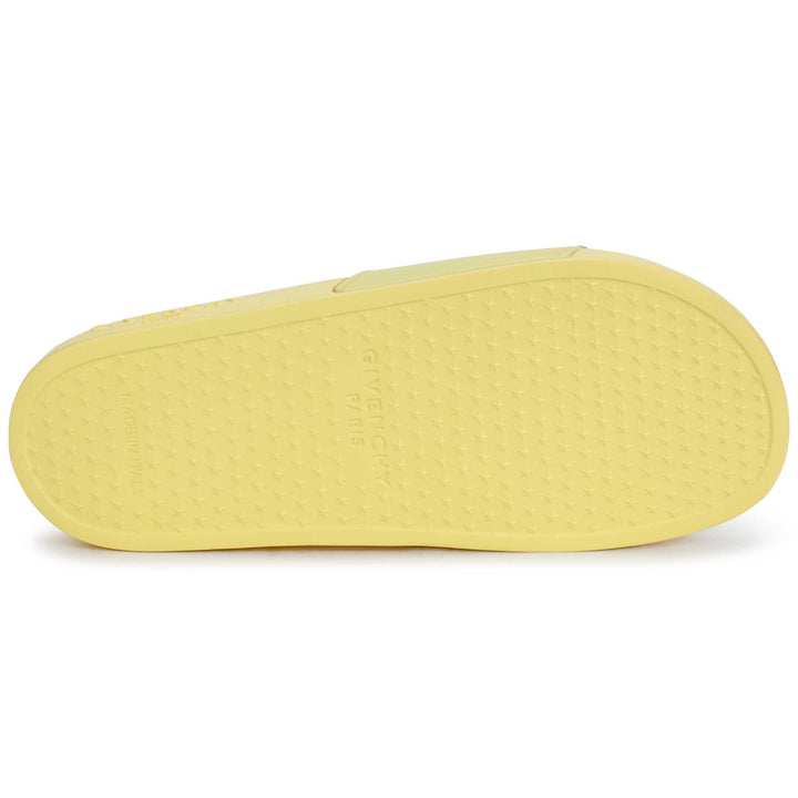 givenchy-h19071-571-kg-Yellow Logo Rubber Slides