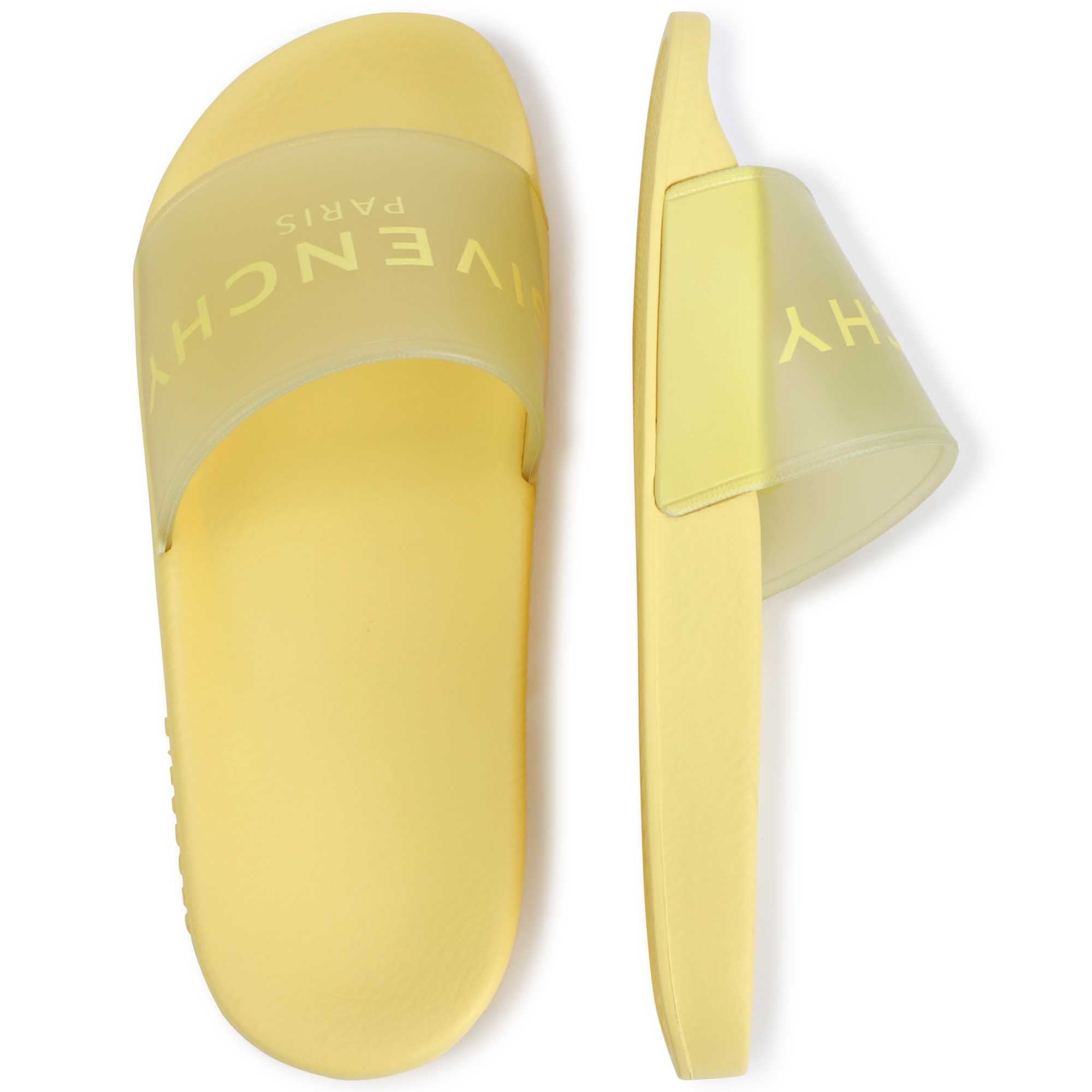 Yellow Logo Rubber Slides