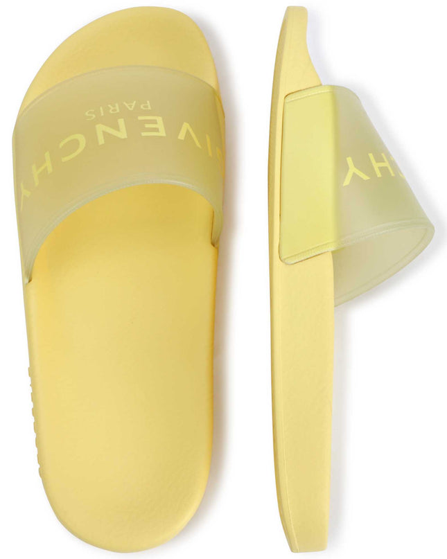 givenchy-h19071-571-kg-Yellow Logo Rubber Slides