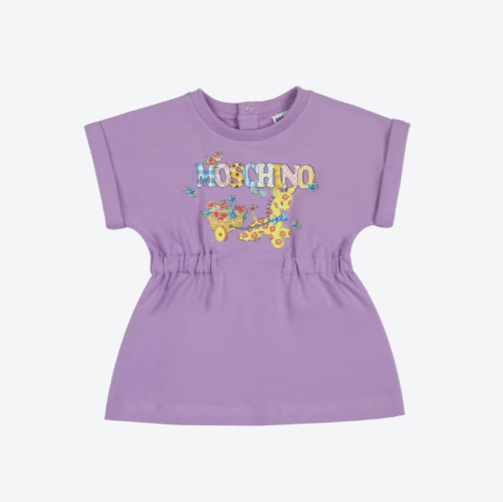 moschino-Purple Logo Print Dress-mdv09r-lda00-50358